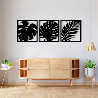 Tropical Leaf Trio – Modern Metal Wall Art