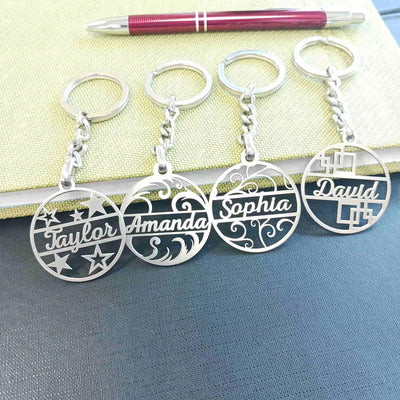 Name Designed Stainless Steel Keychains