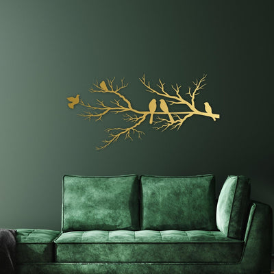 Birds on Branch Metal Wall Art