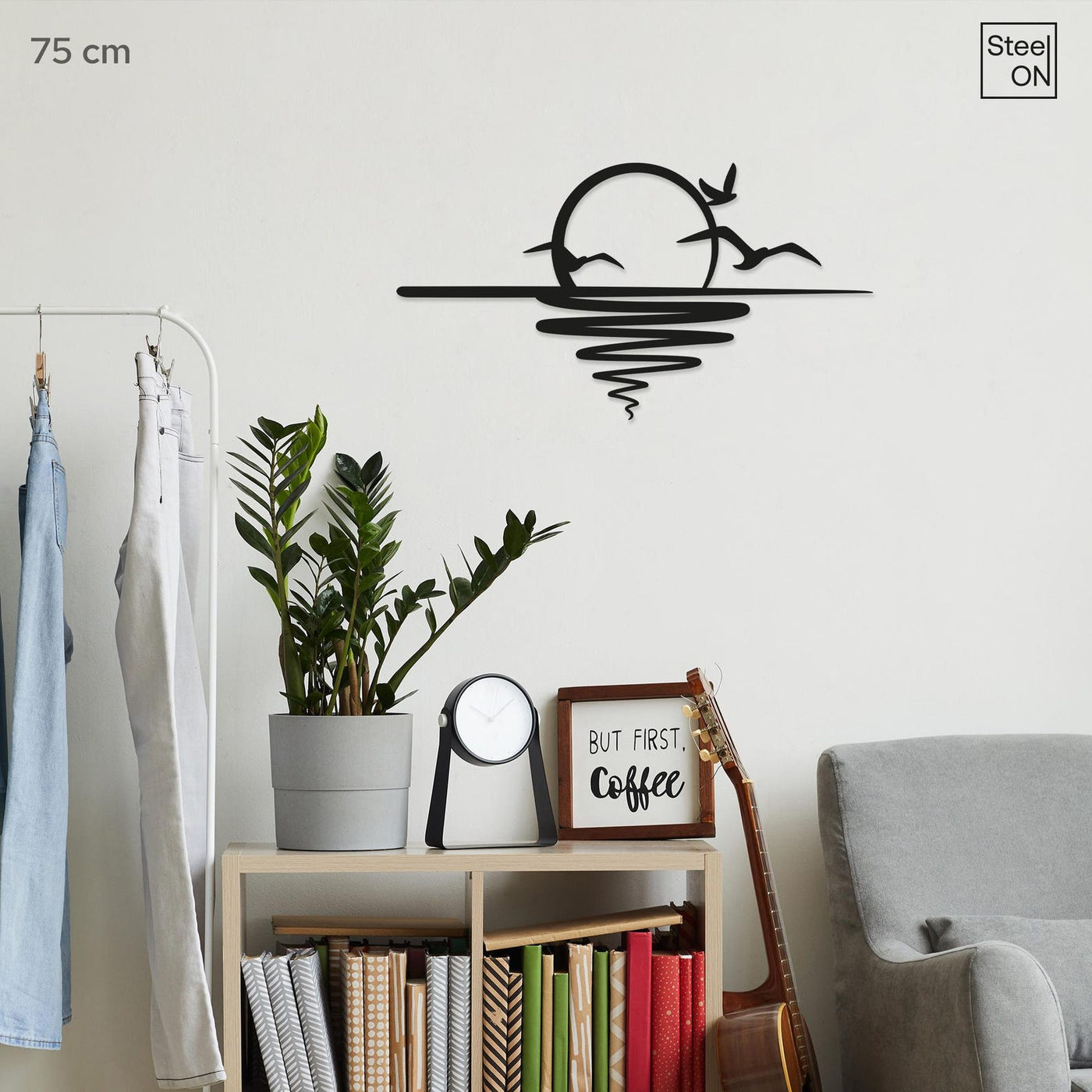 Sunset with Birds – metal Wall Art