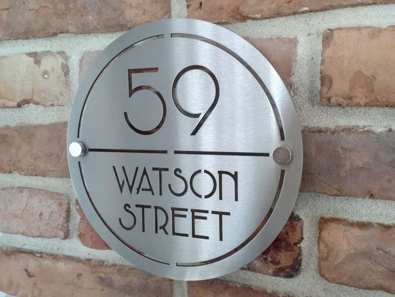Stainless Steel Round House Address Plate
