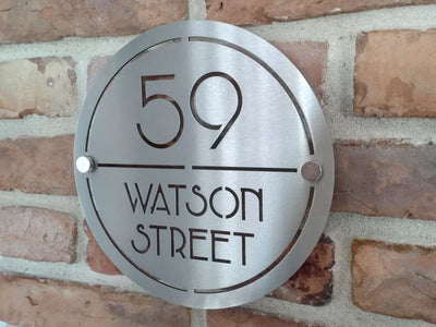 Stainless Steel Round House Address Plate