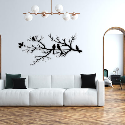 Birds on Branch Metal Wall Art
