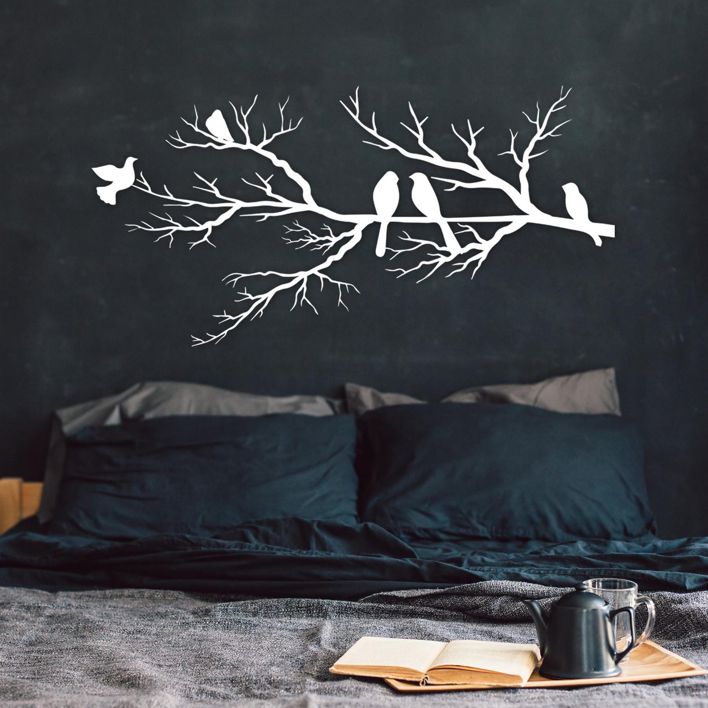 Birds on Branch Metal Wall Art