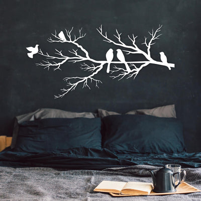 Birds on Branch Metal Wall Art