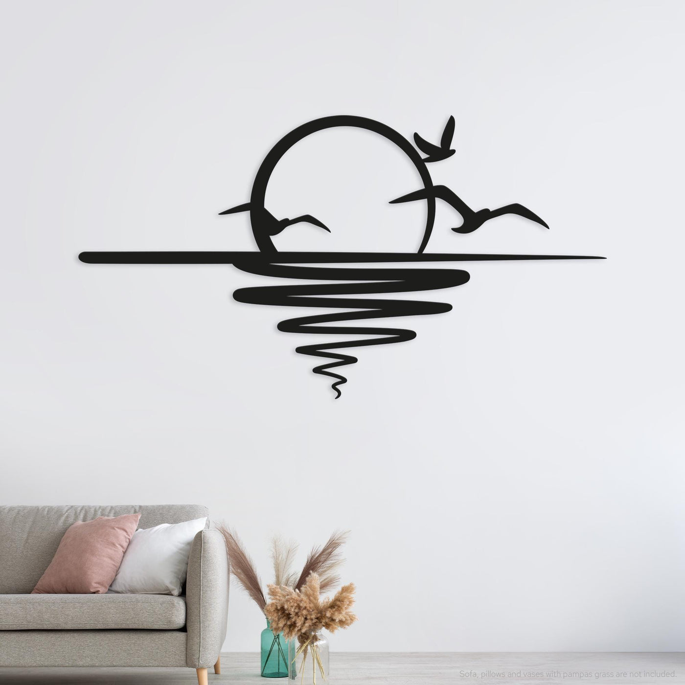 Sunset with Birds – metal Wall Art