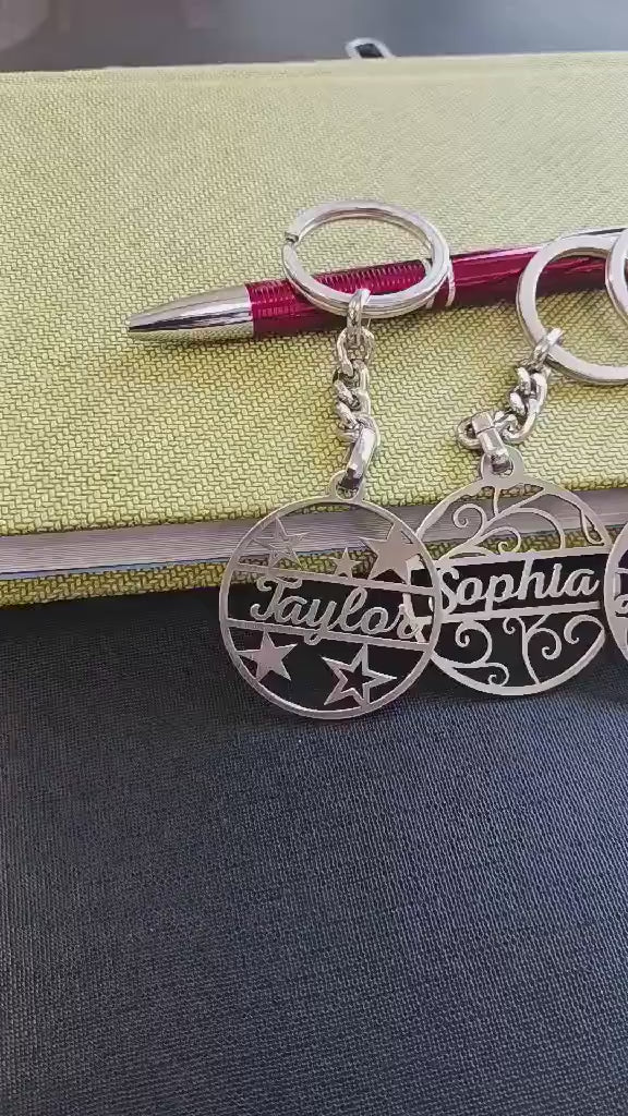 Name Designed Stainless Steel Keychains